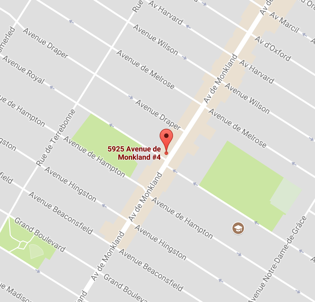 Map to Julia's office in central Montreal